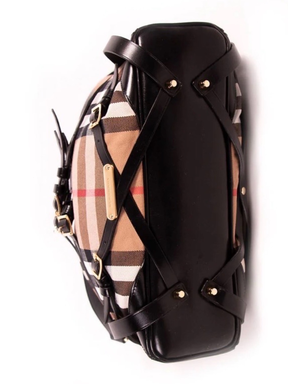 Burberry Bridle Whipstitch House Check Gosford Hobo Bag in Black - Authentic - Picture 8 of 8